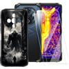 ESACMOT Vetro temperato e custodia per Doogee Fire 6 - Mostro | 6.56 Custodia morbida con motivo e 2 pellicole protettive per schermo, scudo ultra trasparente antigraffio