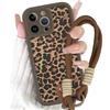 Yirlbey Cover con Cordino Orologi per iPhone 12 Pro Max 6,7, Silicone Custodia con Aesthetic Leopardata Mucca Disegni, Antiurto Case con Tracolla Collana per catena iPhone 12 Pro Max,marrone 1