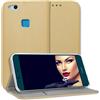 mtb more energy® Custodia Cover Bookstyle per Huawei P10 Lite (5.2'') - Oro - Pelle Sintetica - Portafoglio Protettiva