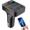 Weldphur Trasmettitore FM per Auto | Trasmettitore Wireless MP3 - Con Porta Type-C Plug-And-Play Doppia USB Multidispositivo Ricevitore MP3 Per Veicoli Come Automobili Camion Streaming Audio E Musica
