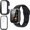 ELECTRO-WEIDEWORLD Weideworld [2 Pezzi] Cover per Redmi Watch 3 con Vetro Temperato, Pieno Ultra Sottile Rigida Paraurti Custodia PC per Xiaomi Redmi Watch 3, Trasparente+Blu