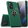 KRAFTCARE Custodia per Samsung A53 con anello cavalletto e pellicola protettiva, antiurto e antigraffio Supporto magnetico a 360° per Samsung Galaxy A53 5G, verde scuro