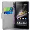 Cadorabo Custodia Libro per Sony Xperia Z (1. Gen.) in Bianco Flash - con Vani di Carte e Funzione Stand di Similpelle Fine - Portafoglio Cover Case Wallet Book Etui Protezione