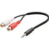 Valueline VLAB22250B02 cavo di interfaccia e adattatore 3.5mm 2 x RCA Nero, Rosso, Bianco