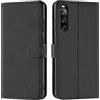 Verco custodia per Sony Xperia 10 IV, Case per Sony Xperia 10 IV (2022) Cover PU Pelle Portafoglio Protettiva, Nero