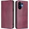FANFO Custodia per Vivo X200 FE Cover, [Chiusura Magnetica] Anticaduta e Antimpronta, Cover in Pelle PU Stile Portafoglio Folio. Red
