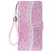 YKTO Cover per Samsung Galaxy S25 Glitter Cover Brillanti Sparkle Ladies Women's Purse Pelle PU Carte Porta Chiusura Magnetica Magnetico Guscio Portafoglio Custodia per Samsung Galaxy S25,Rosa