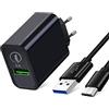 HJPowcord Caricabatterie e cavo micro USB per Samsung A10/A7 2018/A6 Plus/J6 J3 J5 2016 2017 J4, Huawei P Smart 2019/P8 Lite/P9 Lite/P10 Lite/Y5 Y6 Y7, Honor 8X 8A/Honor 9 Lite/10 Lite/Lite/10 Lite/10 Lite/20