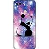 DiaryTown Cover per Huawei P Smart Silicone Morbida, Nero Cover Huawei P Smart Custodia con Disegni Animale Case Sottile TPU Antiurto Bumper Cellulare Protettiva Cover, Panda