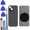Peixiong 15 Plus vetro posteriore di ricambio per iPhone 15 Plus cover posteriore in vetro di ricambio con adesivo preinstallato + kit di riparazione (nero)