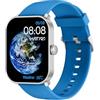 SMARTY2.0 - Smartwatch SW070E - Assistente Vocale, Chiamate Bluetooth, Contapassi, 31 Modalità Sport, Display da 1.78 - Cinturino in Silicone - Dimensioni 45x36.6x10.7 mm, Colore Azzurro