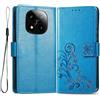 PEIYE Custodia in pelle PU goffrata per Xiaomi Redmi Note 14 Pro Plus 5G - Design a libro con scomparti per carte e scomparto per contanti - Funzione stand - Chiusura magnetica, blu