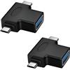 Lunpoem 2PCS Adattatore OTG 2 in 1, USB Tipo C e Micro USB a USB 3.0, Convertitore Dati e Ricarica ad Alta Velocità, Compatibile con Smartphone, Tablet, Notebook e Dispositivi Android