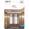 Panther Batteria AAA/LR03 alcalina, confezione da 6 pezzi, 30% in più durata, dispositivi quotidiani a molto consumo