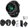 Garmin Forerunner 570 - Smartwatch da corsa, 42 mm, WiFi, GPS, per uomini e donne, in alluminio grigio ardesia con cinturino nero traslucido, con P-Bank e altro