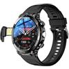 Generic Smartwatch da uomo con funzione di chiamata, impermeabile IP68, supporto scheda SIM 4G, schermo rotondo per fitness e uso quotidiano