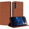 VEGOSCASE Cover per Samsung Galaxy A25 5G, Flip Libro Custodia Pelle PU Portafoglio con Slot per Schede [Supporto Stand] Magnetica Cover per Galaxy A25 5G, Marrone