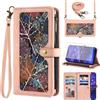 Asuwish Custodia per Huawei Mate 20 Lite, con nastro, pellicola protettiva per carte di credito, pieghevole, in pelle, supporto Hawaii Mate20 20Lite SNE-LX1, colore: rosa