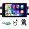VECHTEL 4G&128G 9 Autoradio per SUZUKI SX4 2006-2013 con Carplay Android Auto Wireless Android 15,Bluetooth RDS/FM Radio,Wi-Fi GPS Navi,Telecamera posteriore AHD