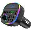 Senermter Lettore Mp3 per auto, trasmettitore Fm - Trasmettitore FM per auto a 2 porte,Caricatore per auto USB, lettore musicale per auto, adattatore per auto wireless per tutti i tablet smartphone