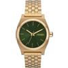 NIXON Medium Time Teller A1130 - Gold/Green Sunray - 100m Water Resistant Women's Analog Classic Watch (31mm Watch Face, 16mm-15mm Stainless Steel Band)