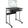 Techly Scrivania Compatta con Ripiano Estraibile per Tastiera
