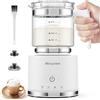 Morpilot Montalatte elettrico, 500 ml, 600 W, 4 in 1, montalatte per acqua calda e fredda, lavabile in lavastoviglie, vetro visivo, design latte, bianco