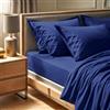 Nuit Des Rêves Premium Ranforce Super King Fitted Sheet (180 x 200 + 30 cm), 100% cotone, 155 thread Count, blu scuro, lavabile in lavatrice a 30 °C, morbido e durevole
