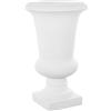 DRW Vaso da fiori con piede, in fibra di vetro, grezzo, 67 x 40 x 40 cm