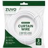 Zuvo Filo per tende con ganci e occhielli, 3 m, extra forte, con 4 ganci e occhielli, kit perfetto per tende, bianco