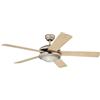 Westinghouse Lighting 78182 Comet 132 cm ventilatore a soffitto per interni a cinque pale, finitura titanio con vetro opalino effetto ghiaccio