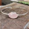 Bracciale Cuff In Argento Sterling 925 Fatto A Mano In Quarzo Rosa