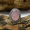 Natale Quarzo Rosa Gemma 925 Argento Sterling Artigianale Anello Tutte le Taglie