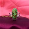 Verde Rame Turchese Gemma 925 Argento Sterling Handmade Anello Tutti