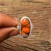 Arancione Rame Turchese Gemma 925 Argento Sterling Artigianale Anello Tutti Size
