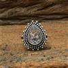 Incredibile Topazio Bianco Gemma 925 Argento Sterling Mano Anello Tutti Misura