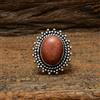 Favoloso Sunstone Gemma 925 Argento Sterling Handmade Anello Tutte le Misure