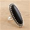 Anello Artigianale In Argento Sterling 925 Con Onice Nero Naturale