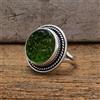 Verde Moldavite Gemma 925 Argento Sterling Artigianale Anello Tutti Misura GC-2