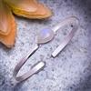 Bracciale Cuff In Argento Sterling 925 Fatto A Mano In Pietra Luna Arcobaleno