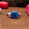 Handmade Favoloso London Topazio Blu Gemma 925 Argento Sterling Handmade Anello