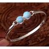 Bello Caraibi Larimar Gemma 925 Argento Sterling Fatto a Mano Bracciale