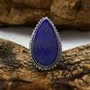 Stupefacente Blu Lapislazzuli Gemma 925 Argento Sterling Fatto a Mano Anello