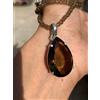 Buona Aspetto Fumoso Topazio Gemma 925 Argento Sterling Mano Ciondolo S-35