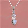 Brillante Pietra Lunare Arcobaleno Gemma 925 Sterling Argento Fatto a Mano