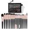KMFASVX Set di 20 pennelli per trucco, professionali per applicazioni precise, con pennello per fondotinta, pennello per contorno e trucco per occhi, ideale per viaggi e uso quotidiano - nero 20pcs