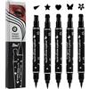 Maoggha 5 timbri per eyeliner liquido a doppia testa, con 5 timbri, triangolo, cuore, stella, fiore, farfalla per il trucco degli occhi, impermeabile, a lunga durata, resistente alle sbavature