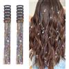 XoeLLe 12 Pezzi Extension Capelli Clip Adatto pr Occasioni Come Festival Musicali Feste e Concerti Glitter Capelli Facile da Utilizzare Può Essere Tagliato Alla Lunghezza Desiderata(Colorato)