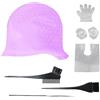 SKHAOVS 7 Pezzi Cuffia Per Capelli Strumento Per Lo Styling, Frosting Cap Dei Capelli con Uncinetto e Spazzola Cappello in Silicone Tintura Cappuccio per Meches Colorazione