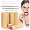 JABNOW 6 Pezzi Tubi Vuoti per Balsamo Labbra in Bambù 5ML Tubi di Rossetto Vuoti Raffillabile Contenitore Rossetto Vuoto, Contenitori per Burrocacao Vuoti Naturale per Fai da Te, Con Cucchiaio e Contagocce